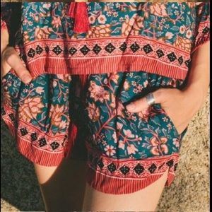 Anthropologie NAT Natalie Martin Flowy Tassle Shorts SIZE S